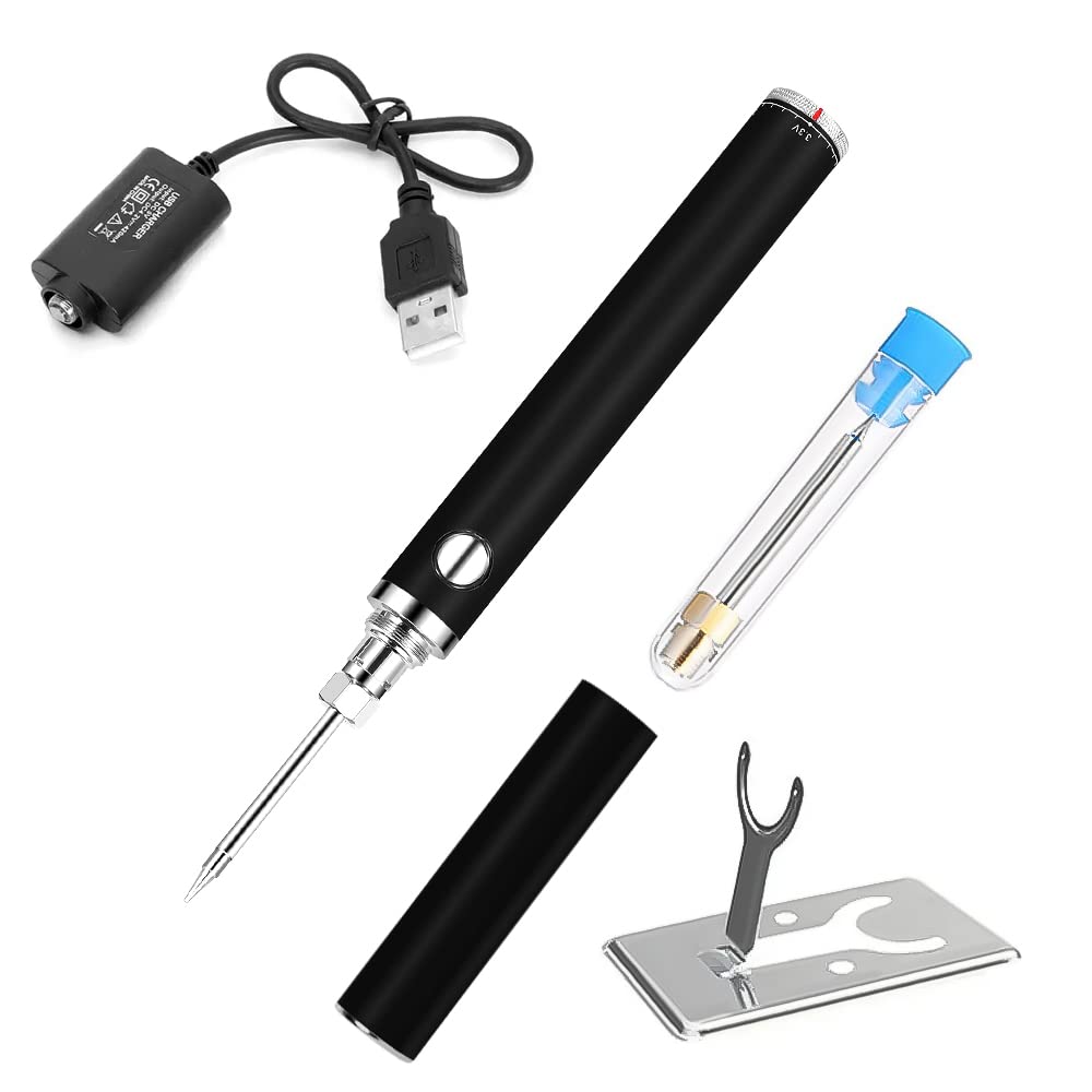 Wireless Soldering Iron Kit - USB Rechargeable Cordless Soldering Gun with Stand & Protective Case - Portable Welding Tool for Electronics Repair, DIY Projects | Perfect for Home, Workshop & Outdoor Use