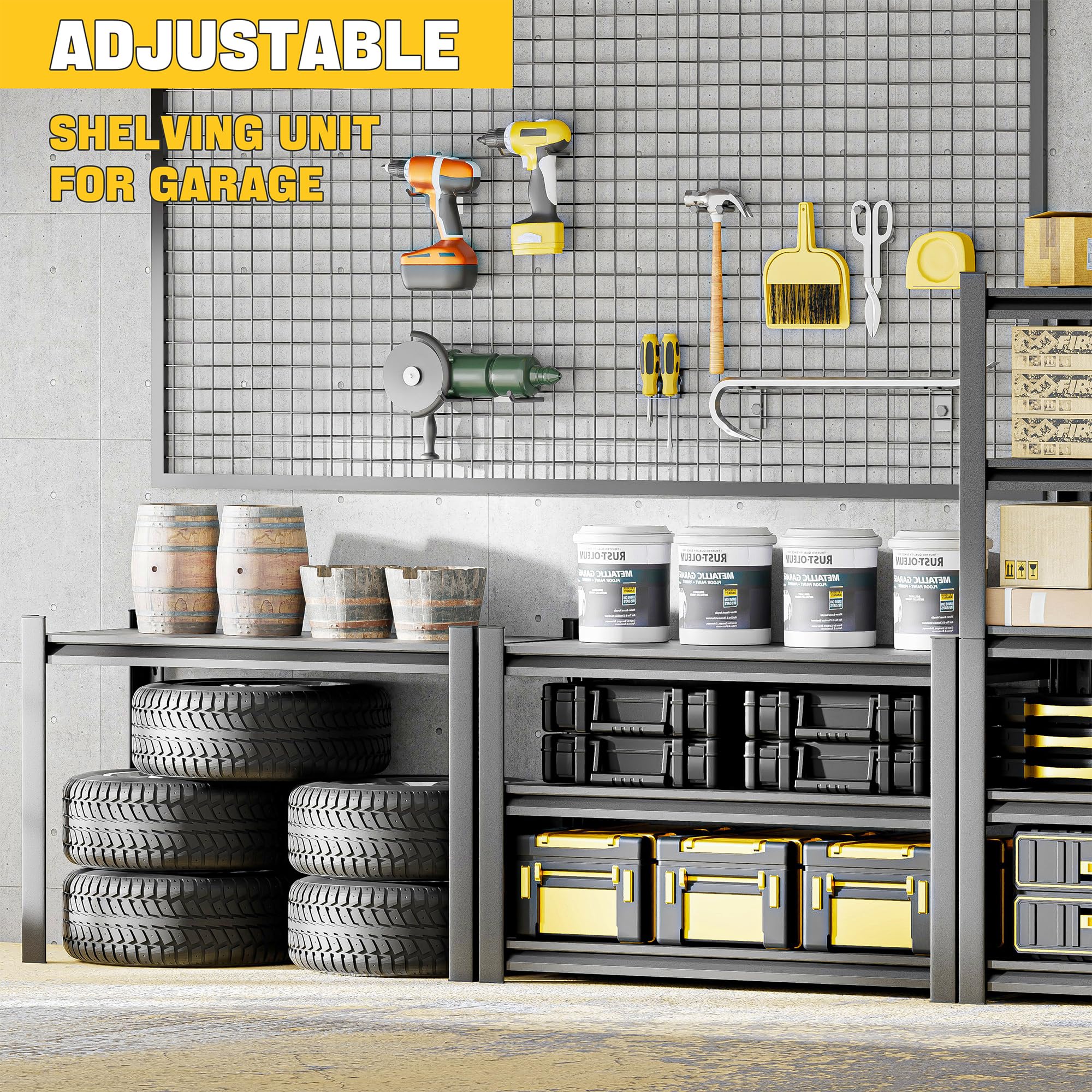 Heavy Duty 5-Tier Garage Shelving Unit, 78