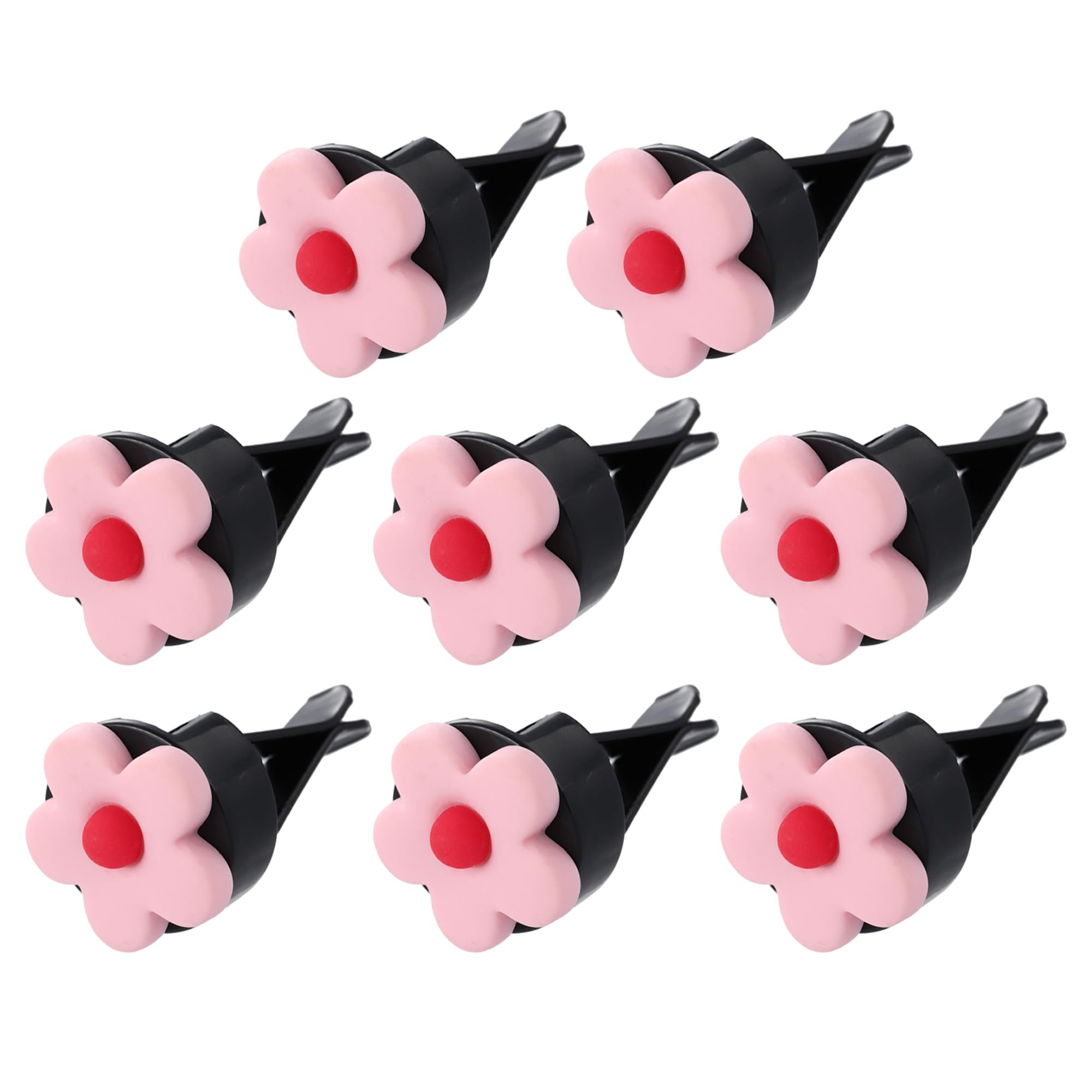 X AUTOHAUX 8PCS Floral Car Air Vent Clips - Pink Flower Shaped Air Freshener for Car Interior, AC Vent Decor Accessories | Perfect for Home, Office & Travel Use