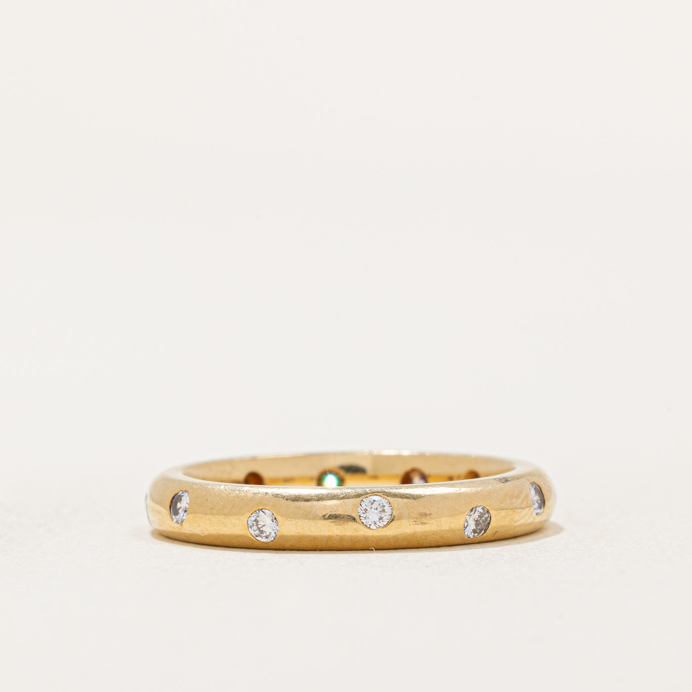 Flush Set Scattered Diamond Band Ring - 0.25 Carat Total Weight (0.25ctw) - Size 5.25 - Elegant Wedding Band, Anniversary Gift for Her, Stackable Ring for Everyday Wear