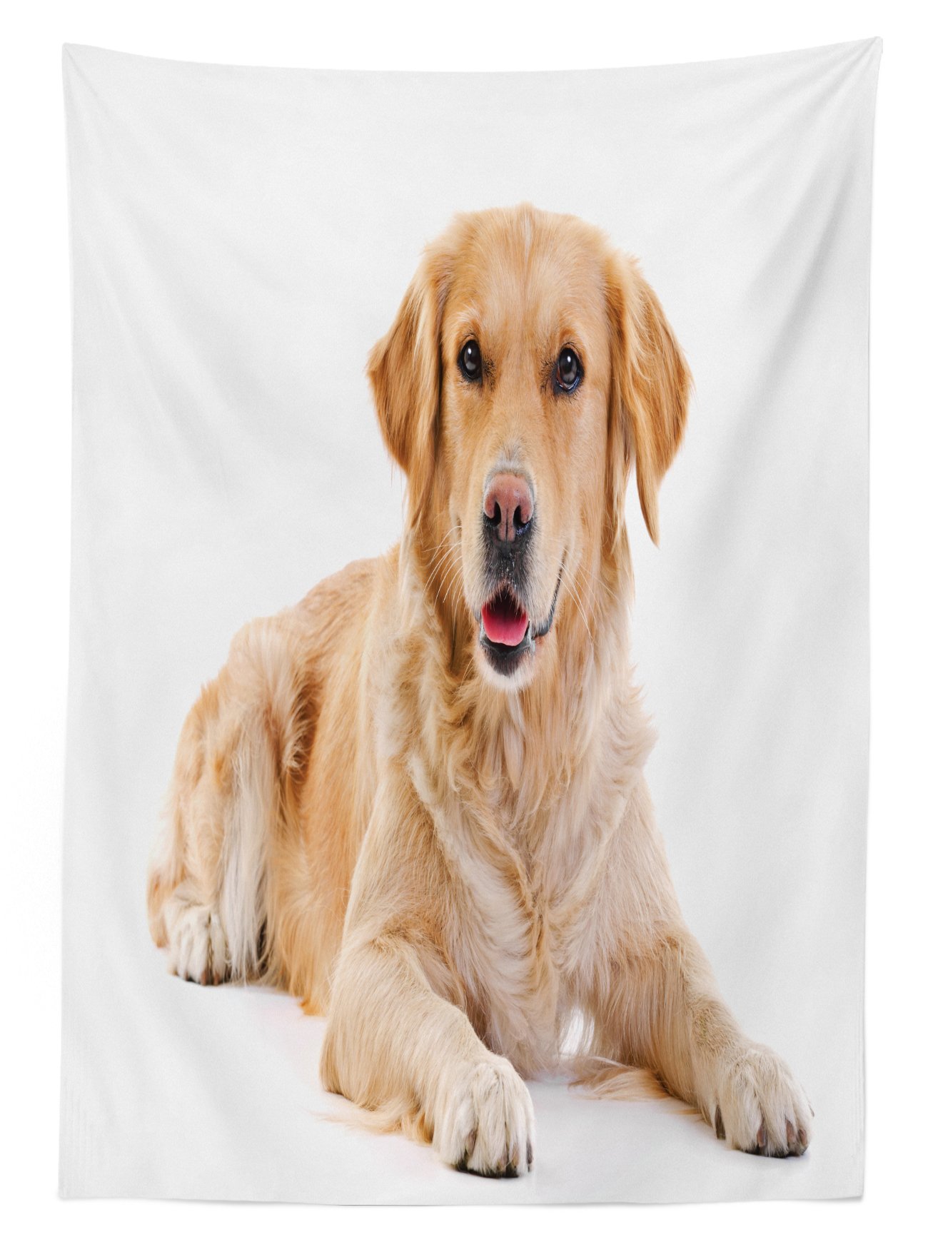 Ambesonne Golden Retriever Outdoor Tablecloth - Washable Picnic Blanket with Puppy Design, 58
