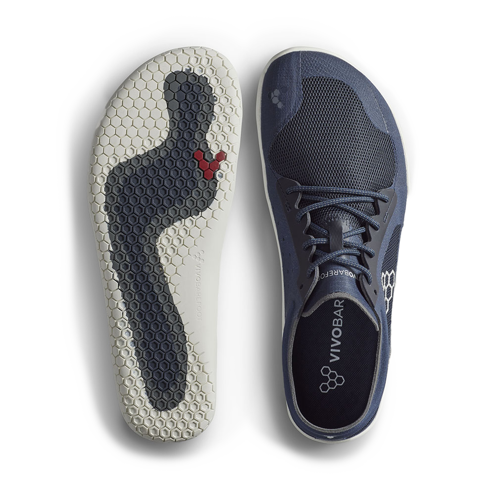 Vivobarefoot Primus Lite 3.5 Men's Barefoot Shoes - Midnight Blue | Lightweight Minimalist Running & Walking Shoes for Natural Movement | Gym, Trail, Everyday Wear