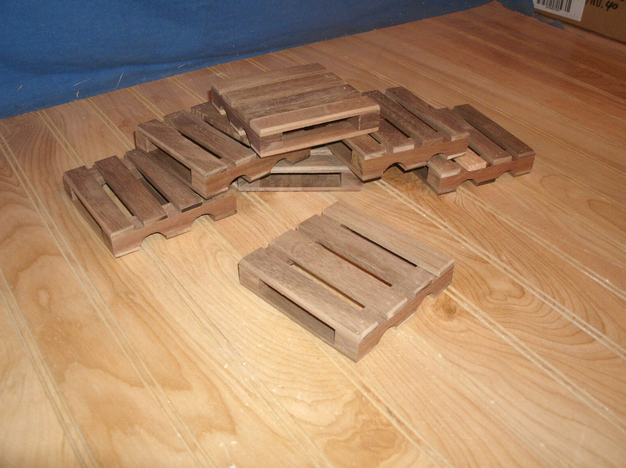 Premium Walnut Wood Pallet Coaster Set of 4 - Natural Wood Drink Coasters for Hot & Cold Beverages - Perfect for Home, Office, Bar, and Restaurant Use
