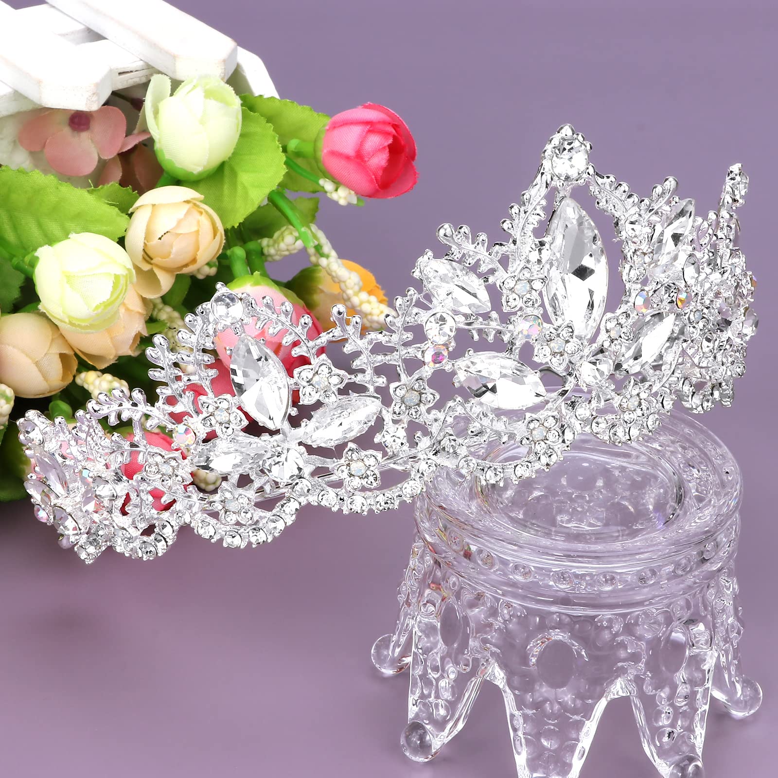 Sparkling Silver Tiara for Women - Rhinestone Wedding Crown, Princess Birthday Headband, Bridal Party & Prom Accessory, Halloween & Christmas Costume Gift - Perfect for Weddings, Parties, Pageants & Special Occasions