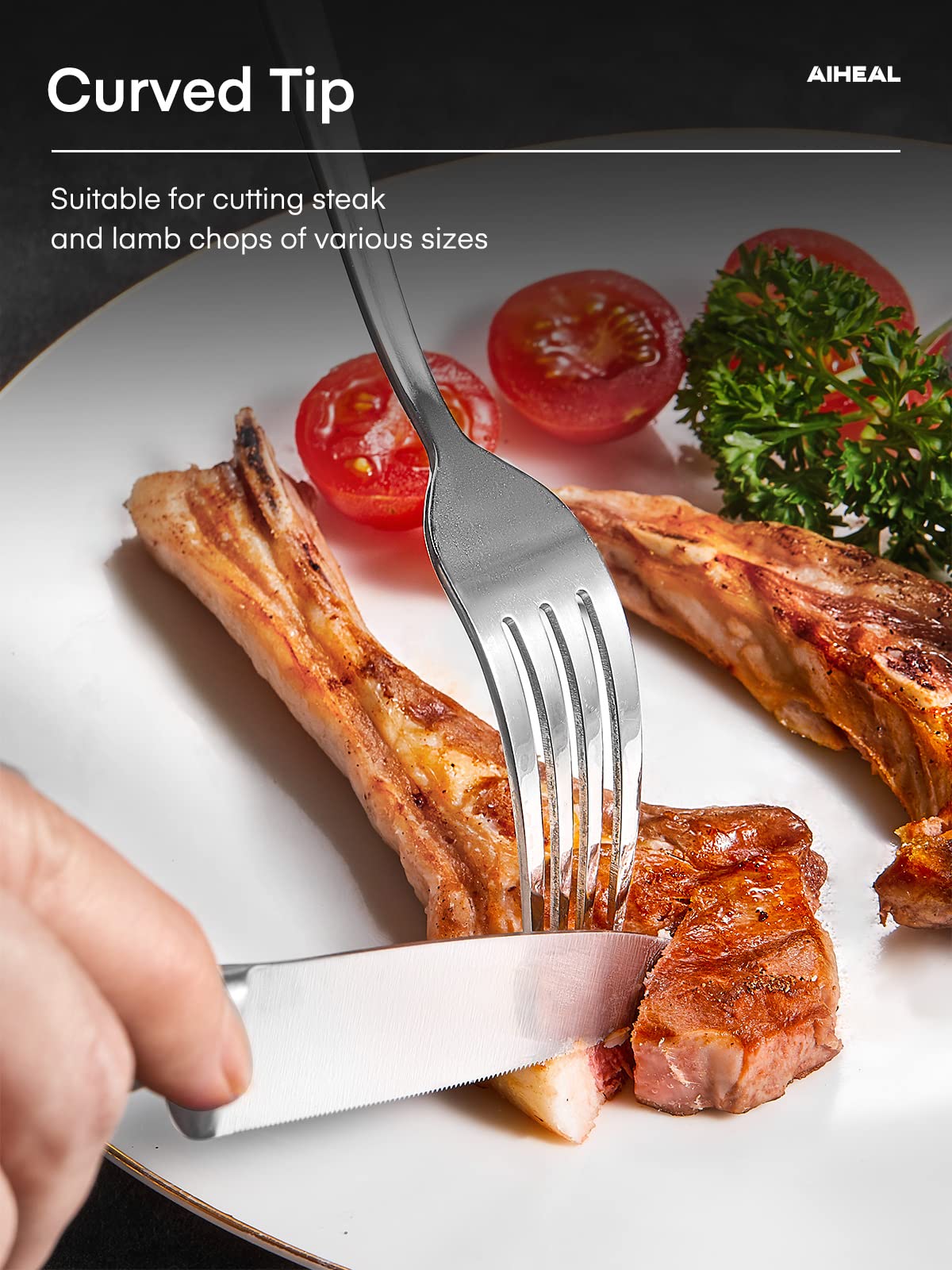 Premium 8-Piece Stainless Steel Steak Knife Set - 4.5