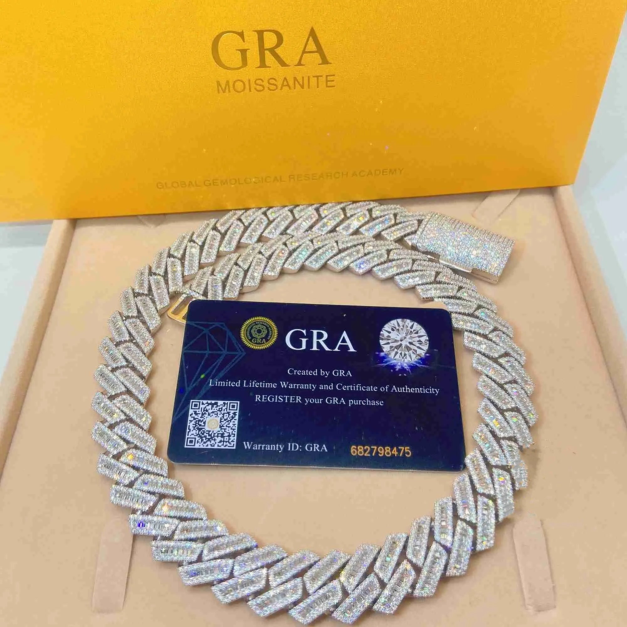 20K Gold Plated Moissanite Cuban Link Chain Necklace for Men & Women - Iced Out Hip Hop Jewelry - Perfect for Parties, Gifts & Everyday Wear