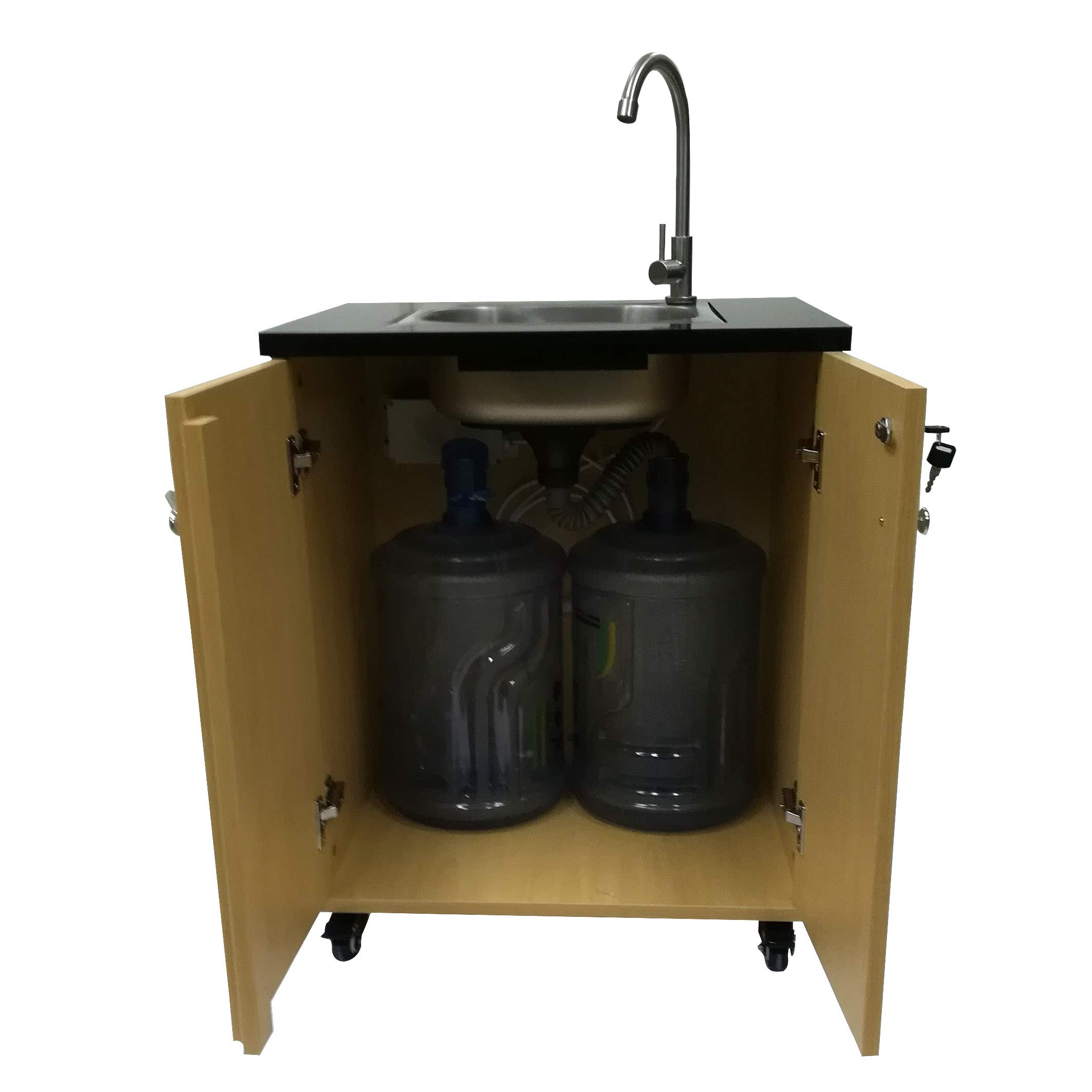 FixtureDisplays Portable Hand Washing Station with Self-Contained Water System - Mobile Sink with 110V Pump for Indoor/Outdoor Use - Ideal for Camping, RV Trips, Construction Sites & Emergency Preparedness