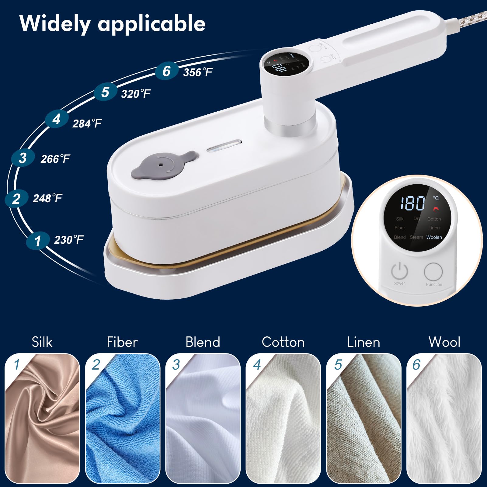 Portable Handheld Steamer for Clothes - 1200W Fast Heating Garment Steamer with 6 Steam Modes & Self-Cleaning Function | Travel & Home Use | Perfect for Wrinkles Removal on Shirts, Dresses & Suits