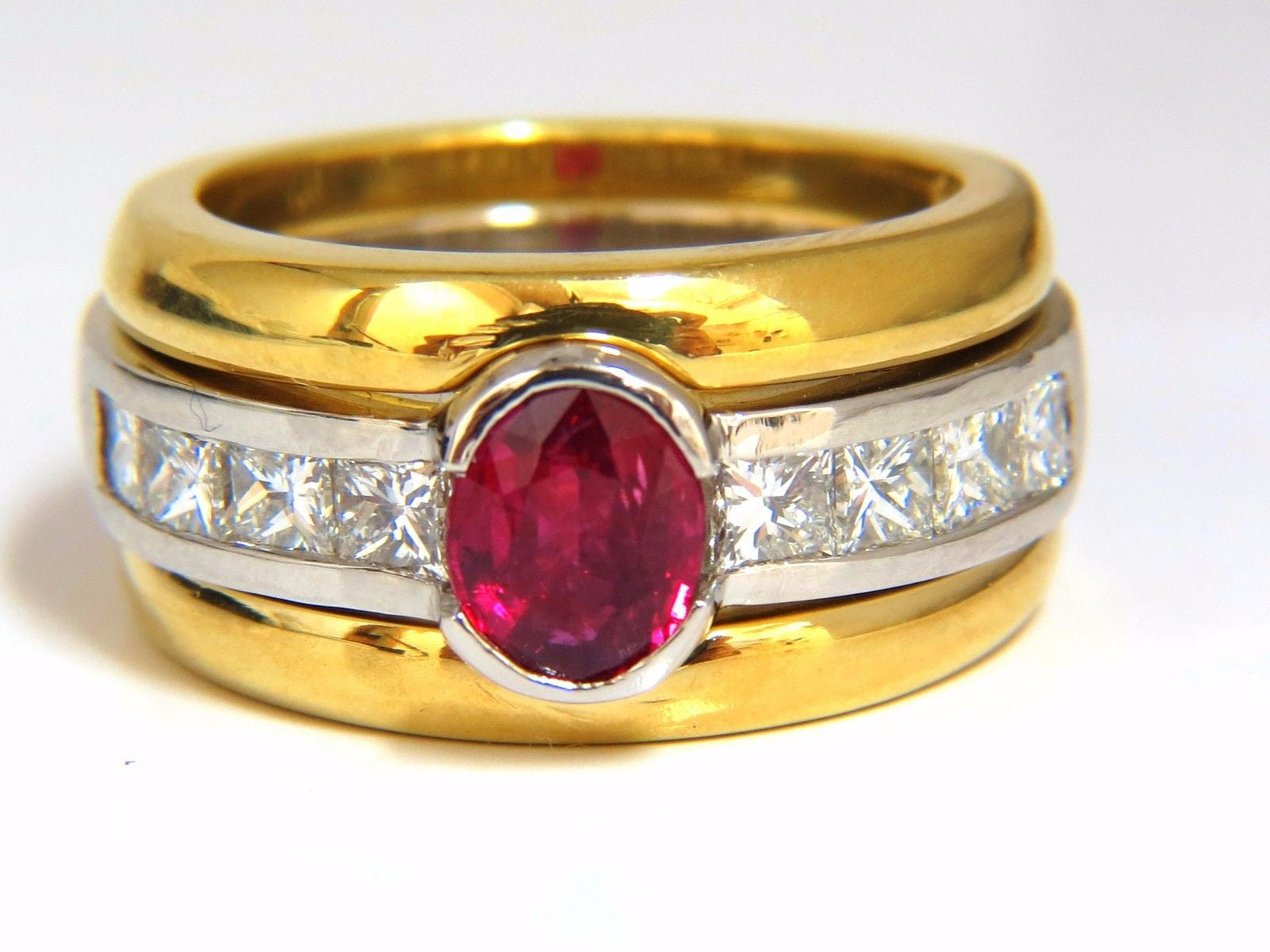GIA Certified 2.13ct Natural No Heat Ruby Diamond Ring in 18K Gold & Platinum - Perfect for Engagement, Anniversary & Luxury Gift Giving