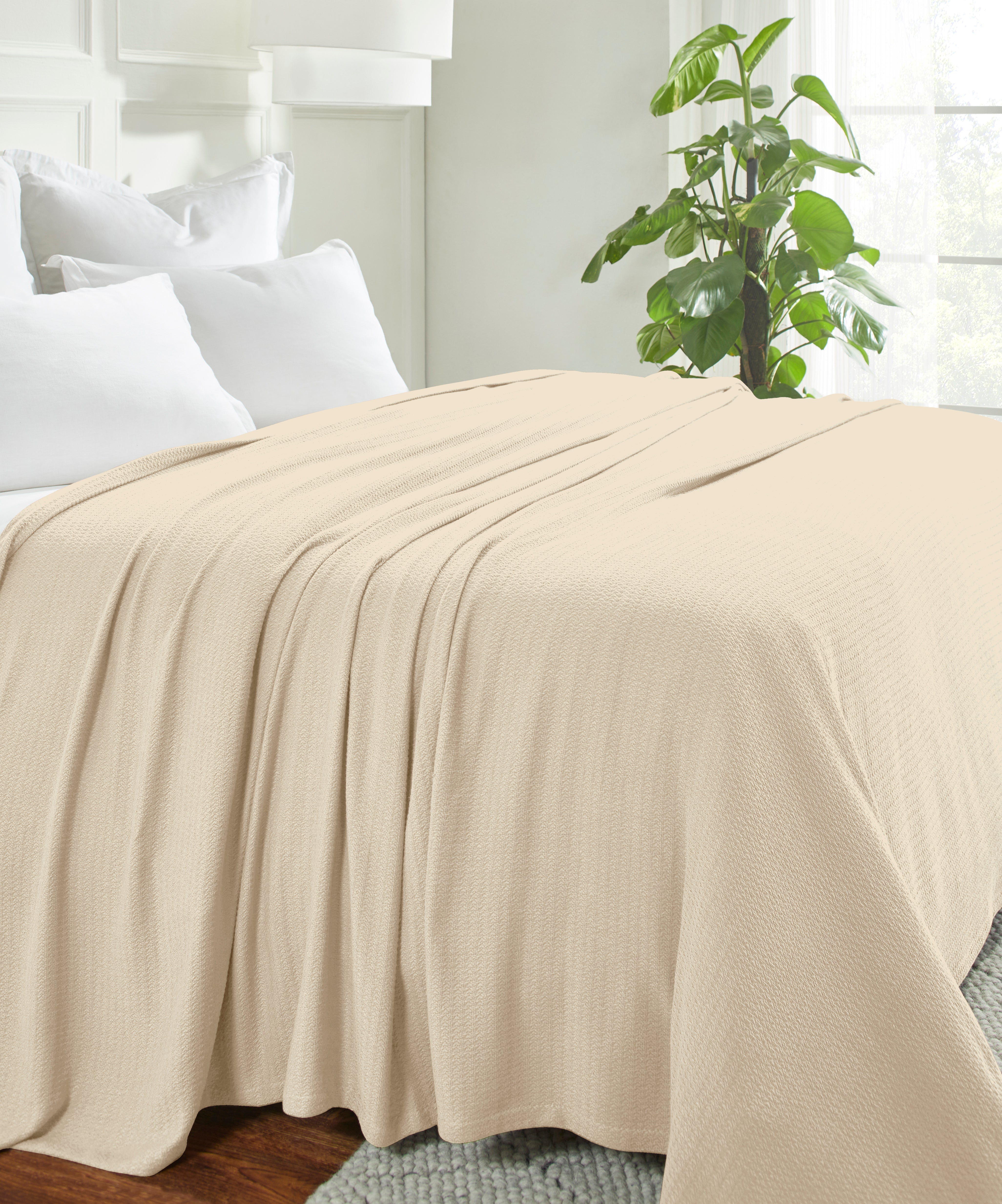Premium Textured Cotton Waffle Weave Blanket - Soft & Breathable Throw for Bed, Sofa & Couch - Cozy Home Decor Gift for All Seasons