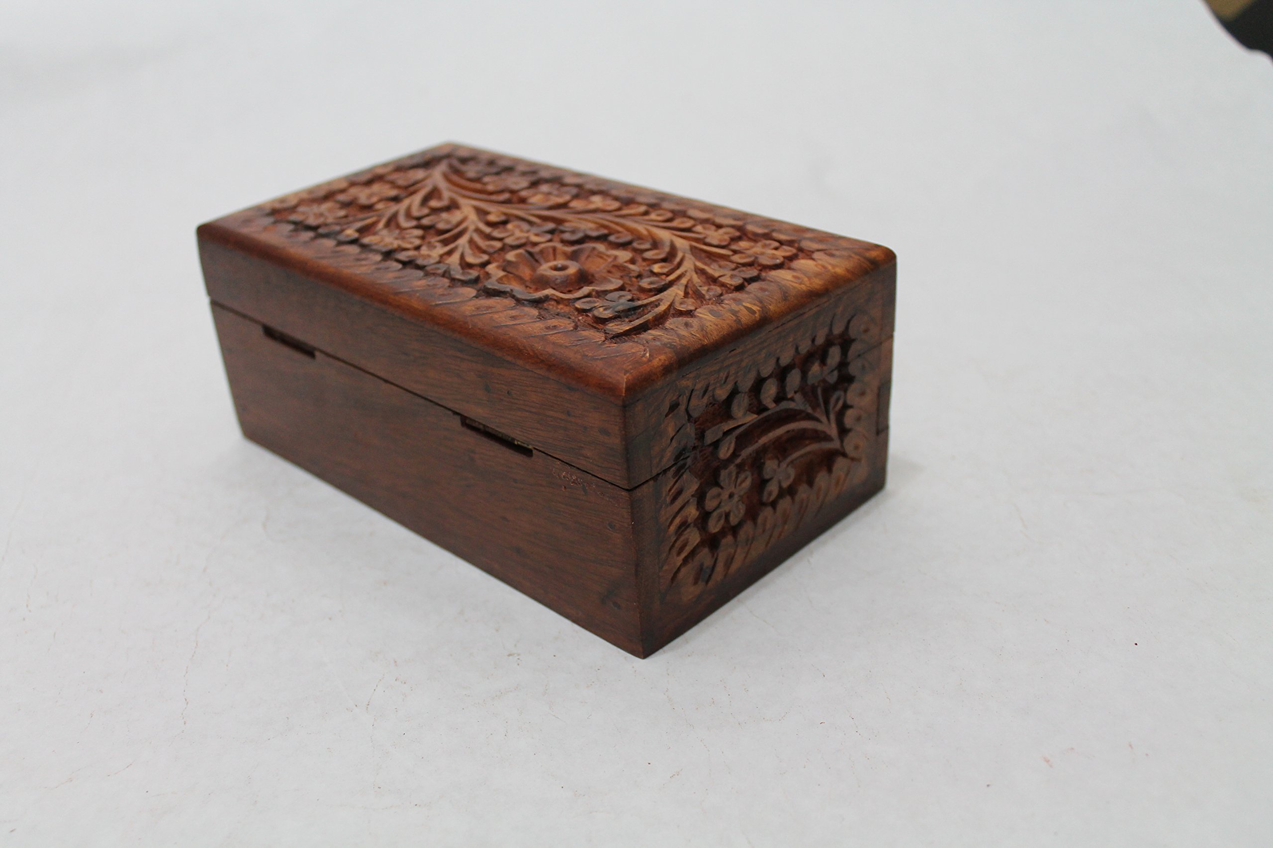 Handcrafted Floral Jewelry Box with Secret Child-Resistant Lock - Elegant Keepsake Organizer for Earrings, Rings & Necklaces - Perfect Holiday Gift for Her - 6