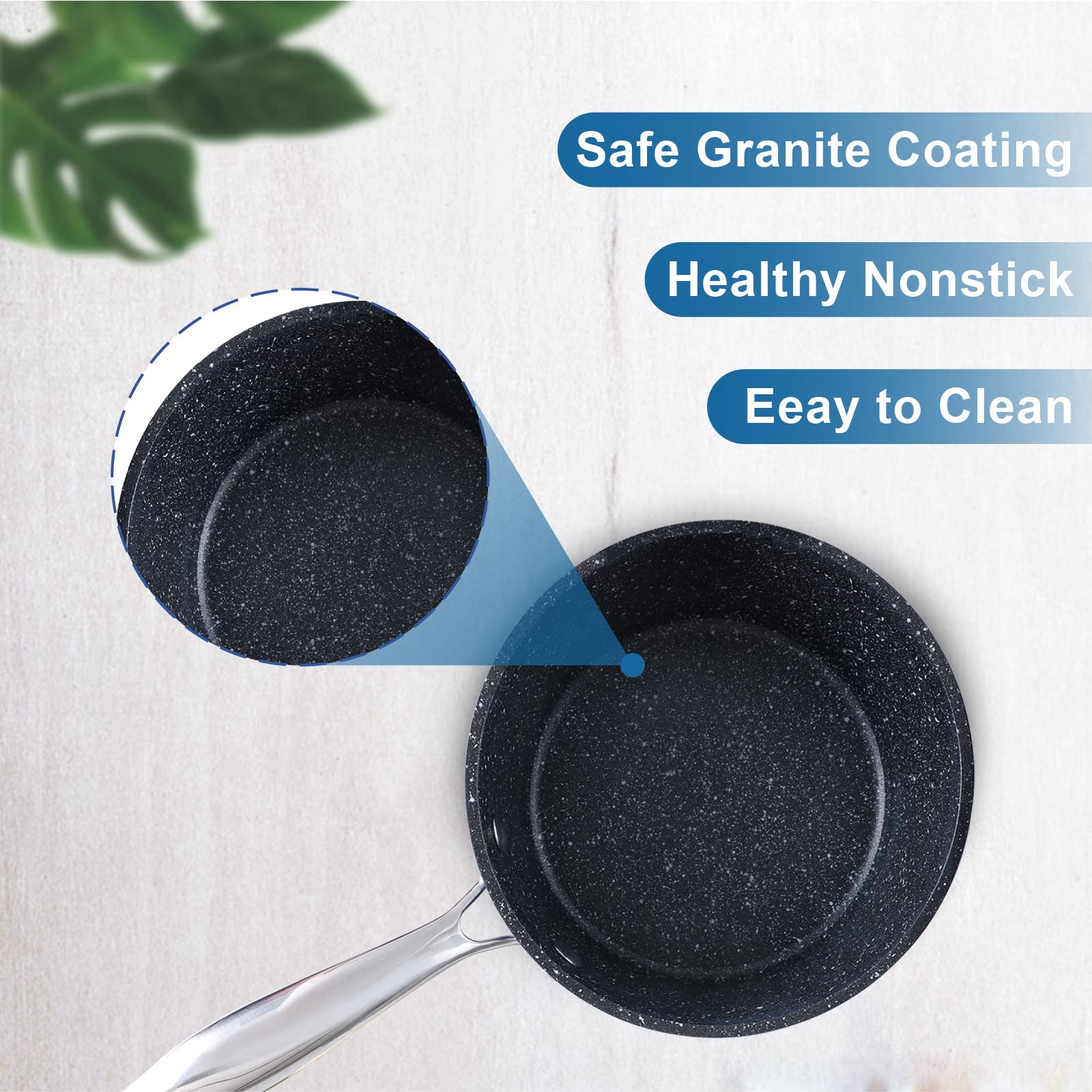 MAISON ARTS 15-Piece Nonstick Cookware Set - Granite Hammered Pots & Pans for Induction, Dishwasher, Oven & Stovetop (Blue) | Perfect for Home Cooking, Meal Prep & Professional Chefs