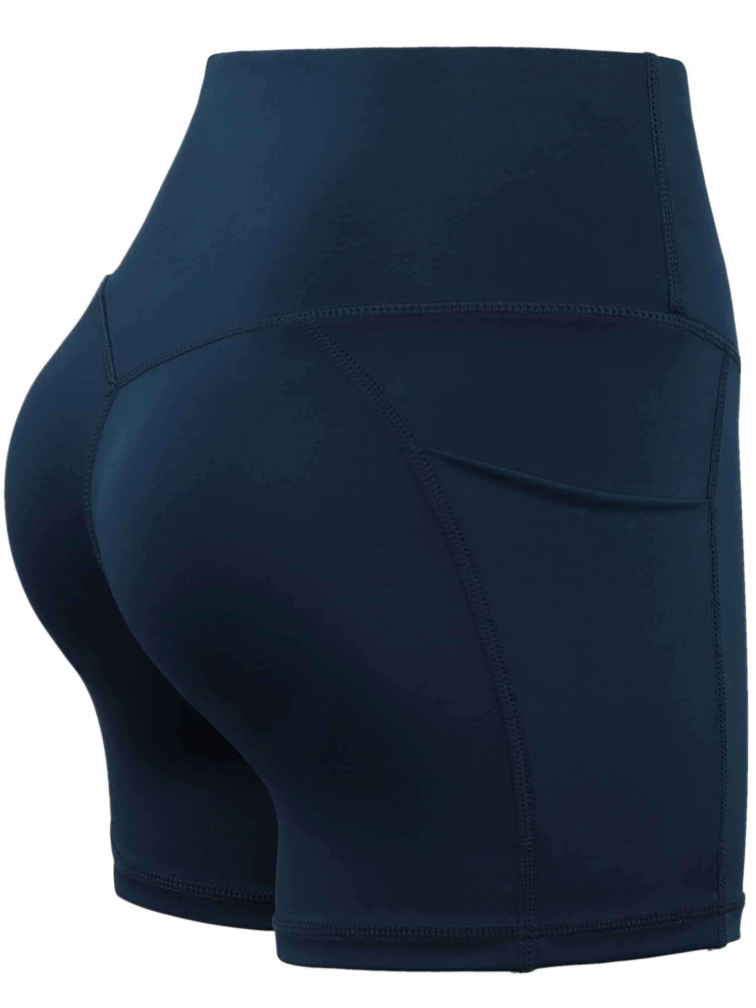 CADMUS 3 Pack Women's High Waist Yoga Shorts - Spandex Compression Workout Biker Shorts with Deep Side Pockets for Running, Gym & Lounge Wear