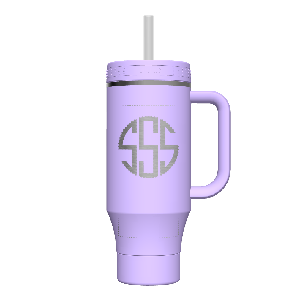 40 oz Customized Straw Tumbler with Handle - Insulated Stainless Steel Water Bottle for Travel, Gym & Outdoor Activities