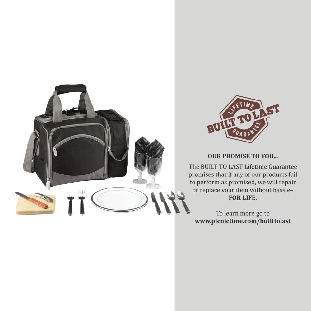 Picnic TIME NCAA Malibu Insulated Cooler Tote with Picnic Set - Portable Picnic Basket for Outdoor Gatherings, Beach Trips & Tailgating Parties