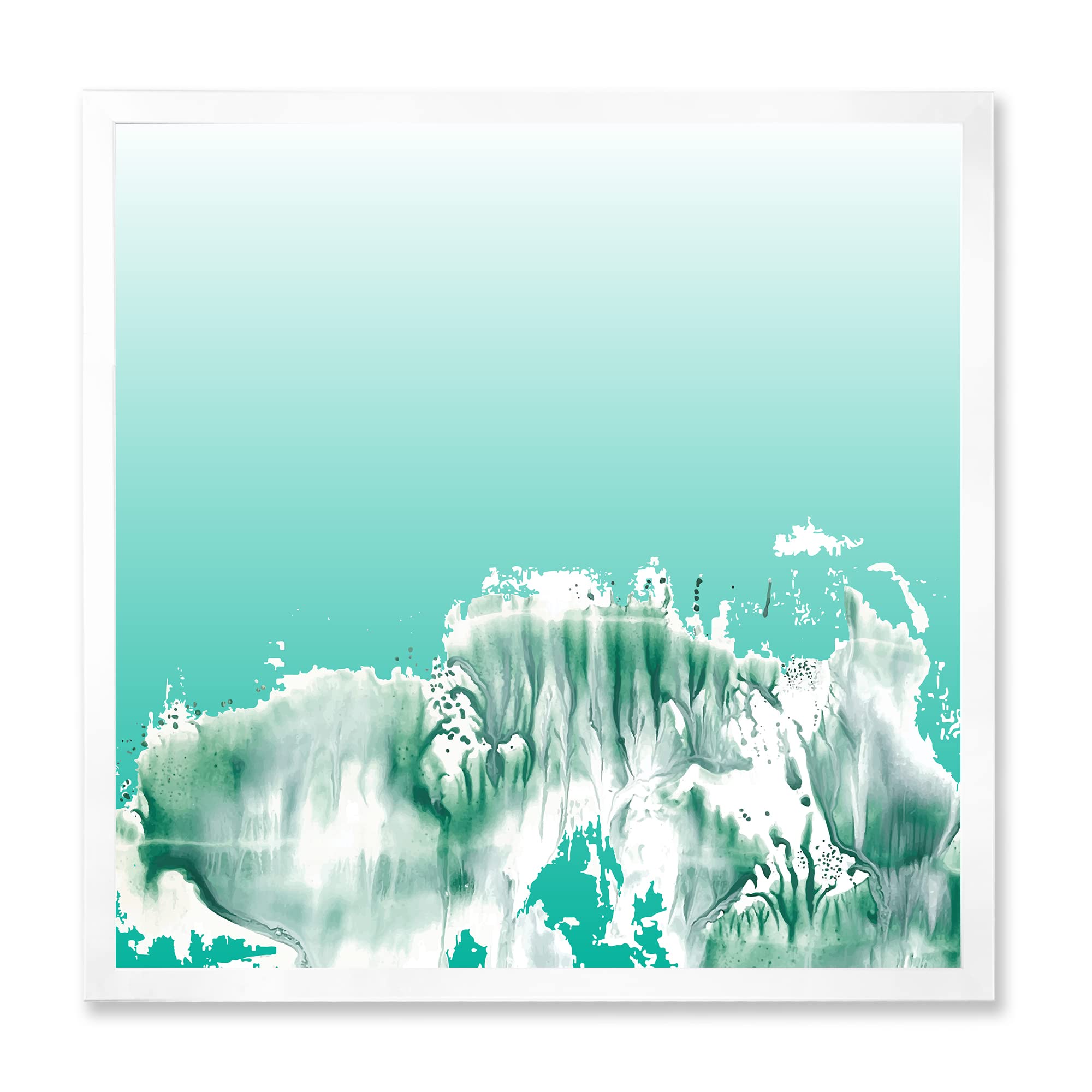 DesignQ Aquamarine Landscape Traditional Framed Wall Art - Vintage Home Decor for Living Room, Bedroom & Office - Perfect Gift for Housewarming & Holidays