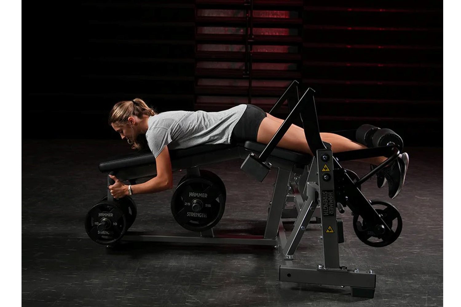 Hammer Strength Plate Loaded Iso-Lateral Leg Curl Machine - Professional Gym Equipment for Hamstring Workouts - Perfect for Home & Commercial Gyms