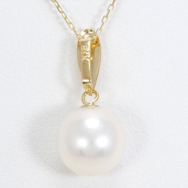 18K Yellow Gold Pearl Necklace - Elegant Women's Jewelry for Weddings, Parties & Special Occasions