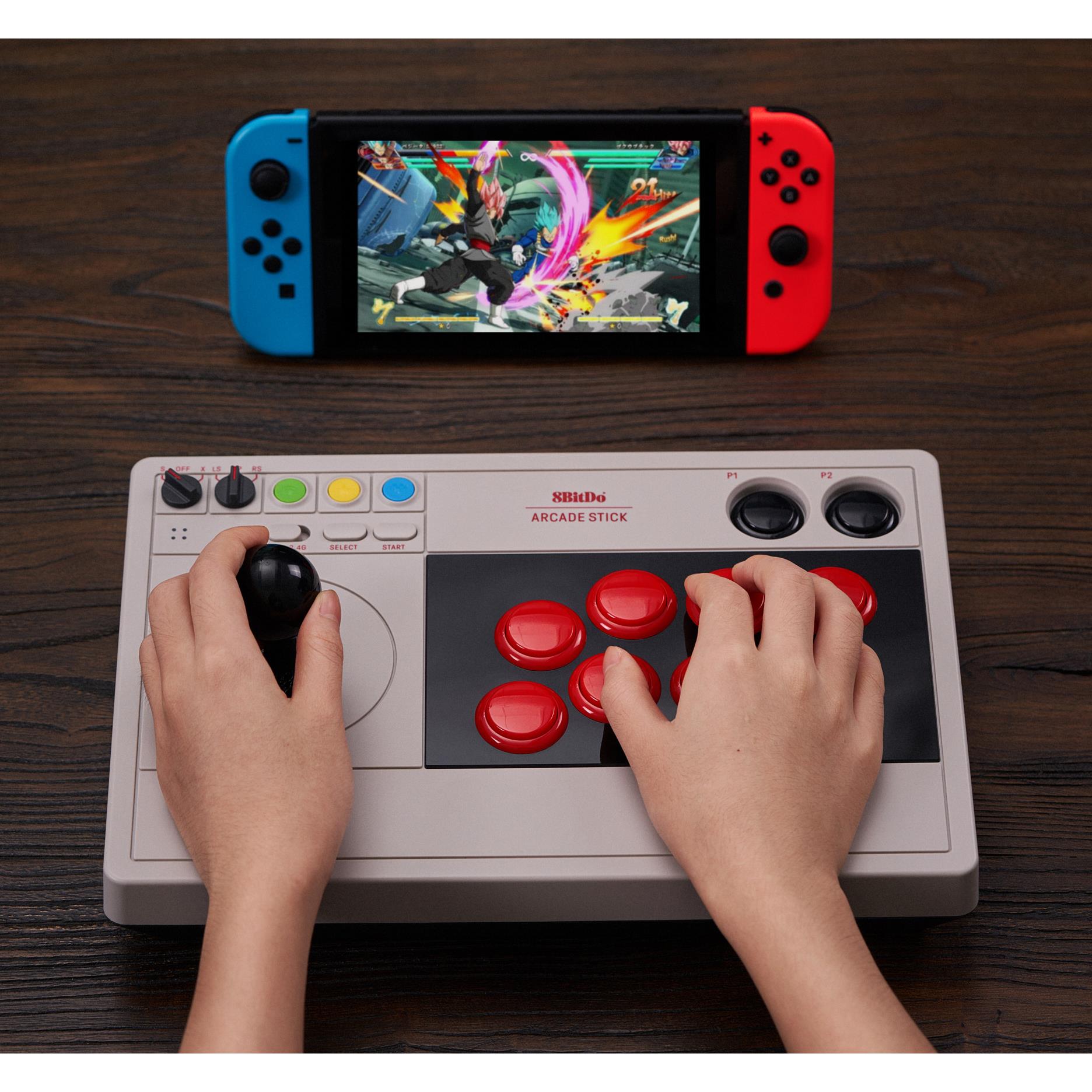 8BitDo Arcade Stick for PC, Switch, Raspberry Pi - Wireless Bluetooth Fight Joystick for Retro Gaming & Classic Arcade Games - Perfect for Street Fighter, Tekken & Fighting Game Enthusiasts