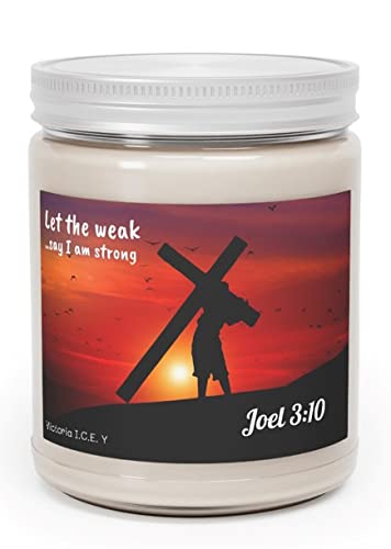 Let The Weak Say I Am Strong 7.5oz Vanilla Bean Soy Candle - Perfect for Relaxation, Meditation & Home Decor