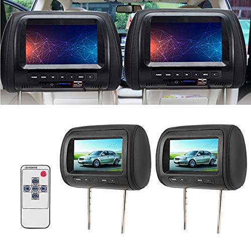 2 x 7 Inch Wireless Car Headrest DVD Player with Adjustable LCD Display - Portable MP5 Video Player for Backseat Entertainment | Perfect for Long Road Trips & Family Travel