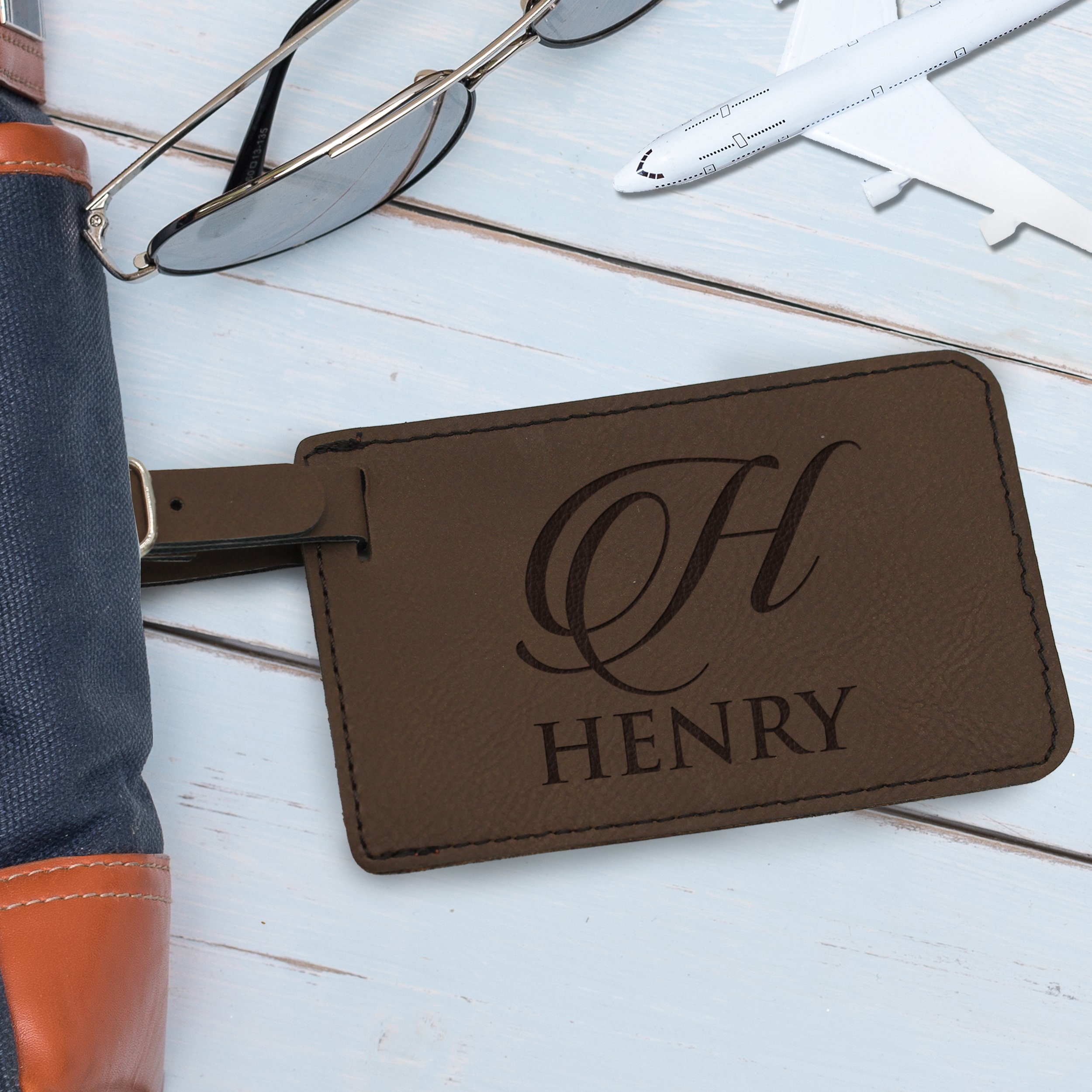 Personalized Monogrammed Luggage Tag - Custom Engraved Travel Gift for Men & Women - Perfect for Suitcases, Backpacks & Carry-Ons