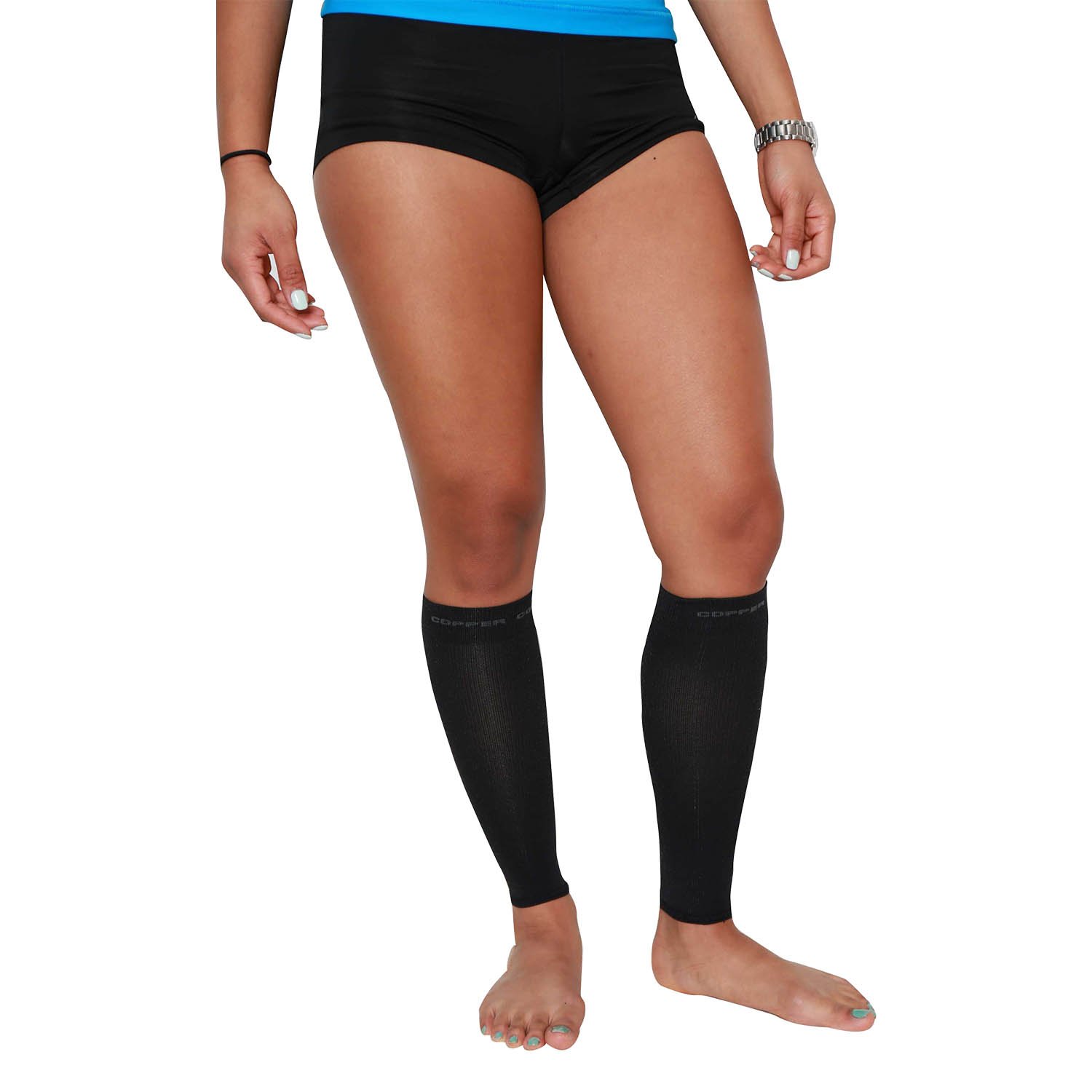 PureCompression Copper Infused Running Leg Sleeves - Compression Socks for Runners & Athletes - Improve Circulation & Recovery for Jogging, Gym Workouts & Sports Performance