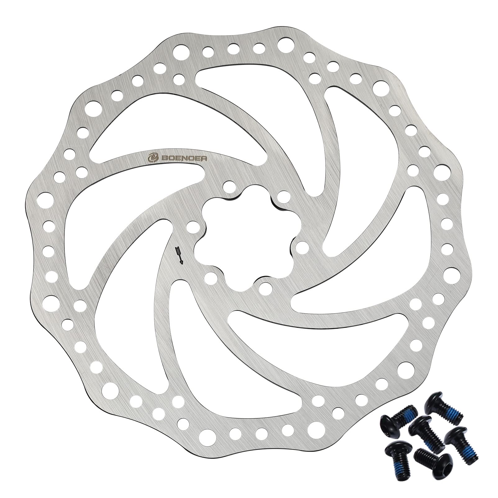 Boenoea 6-Bolt Bike Disc Brake Rotor 140-203mm for MTB & Road Bikes - Smooth Stopping Power
