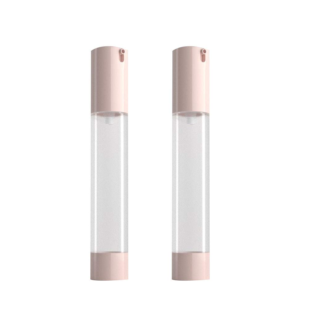 Cabilock 2-Pack Travel-Sized Foundation Bottles - Clear Pink Makeup Containers with Pump Dispenser for Lotion, Cream & Liquid Cosmetics | Perfect for Toiletries, Vanity Organizer & On-The-Go Touch Ups