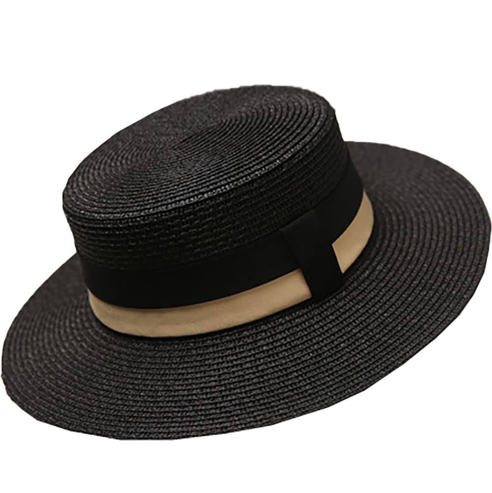 Stylish UV Protection Straw Fedora Hats for Women & Men - Summer Beach Sun Hat with Wide Brim - Perfect for Outdoor Activities, Travel, and Vacation