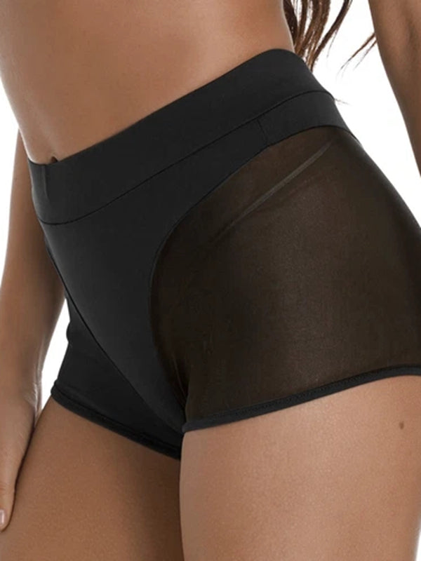 ZASUWA Women's Sexy Sheer Mesh Quick-Dry Shorts - Comfortable & Breathable for Yoga, Gym, Beach & Night Out