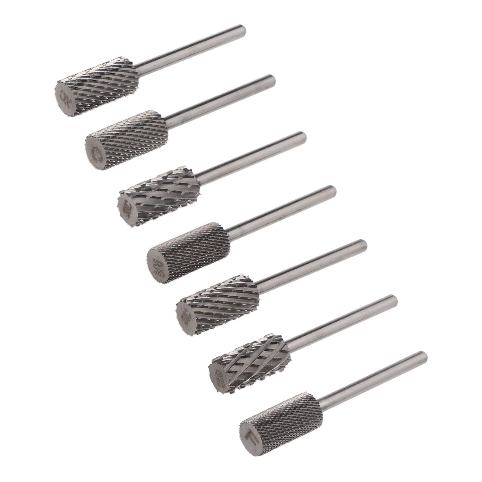 7PCS Professional Nail Drill Bits Set - Flat Top Grinding Bits for Gel Polish Removal, Steel Cylinder Cuticle Remover & Nail File Accessories | Portable Manicure Kit for Home & Salon Use | Perfect for Acrylic Nails, Gel Extensions & Nail Art Preparation