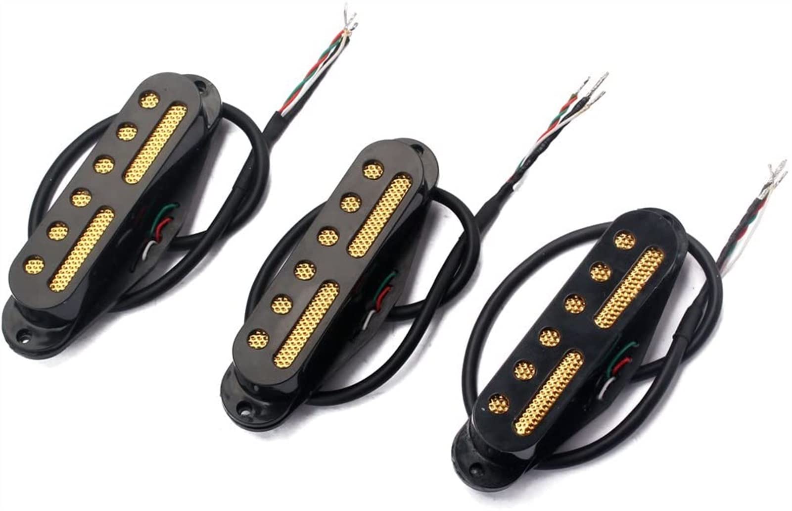 SSS Standard Single Coil Guitar Pickup Set - Neck/Middle/Bridge Position for Stratocaster Electric Guitar - Black Humbucker Pickups - Perfect for Blues, Rock & Vintage Tone Upgrades