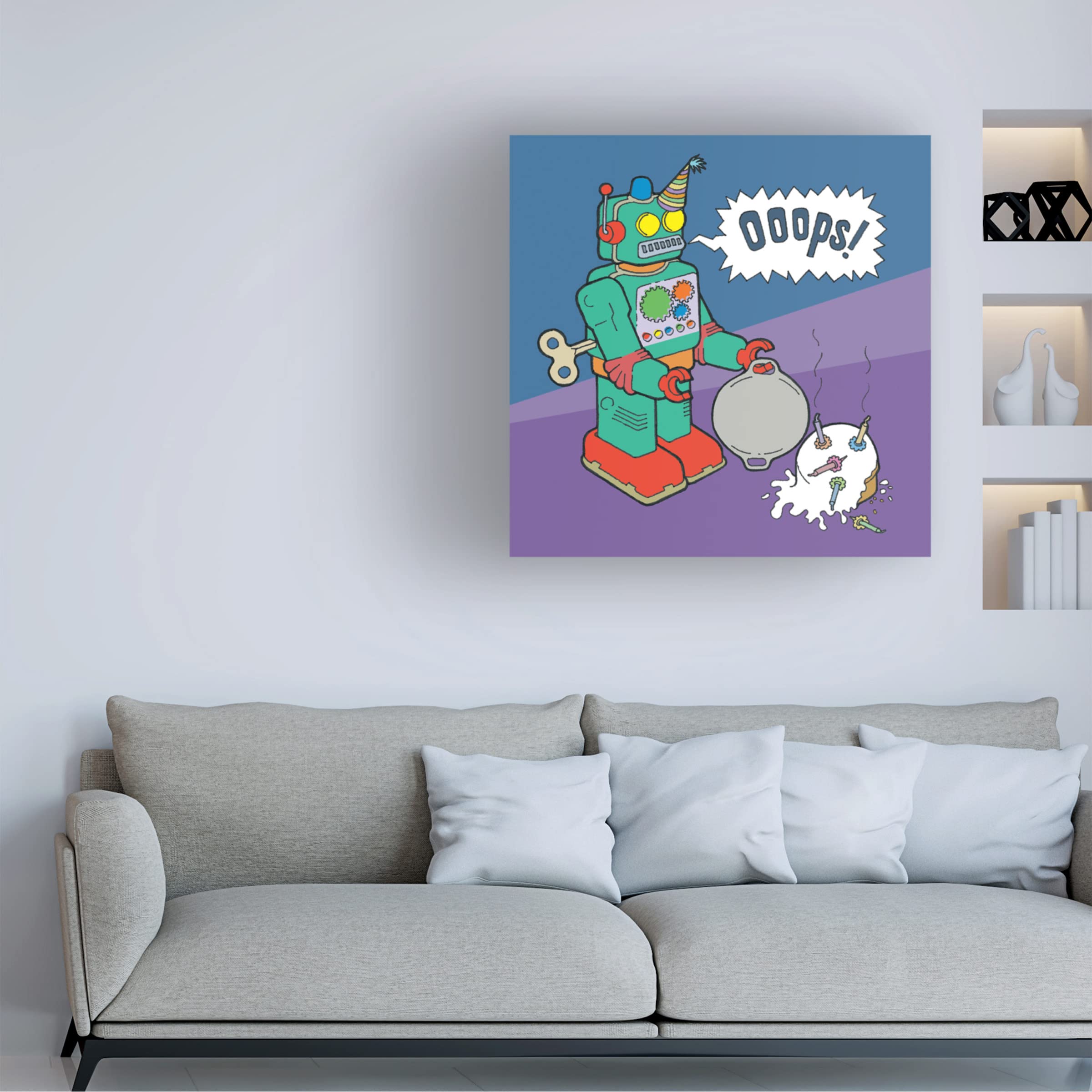 Trademark Fine Art 'Cake Bot' Canvas Art Print by Duncan Wilson - Modern Pop Art Decor for Living Room, Bedroom & Office
