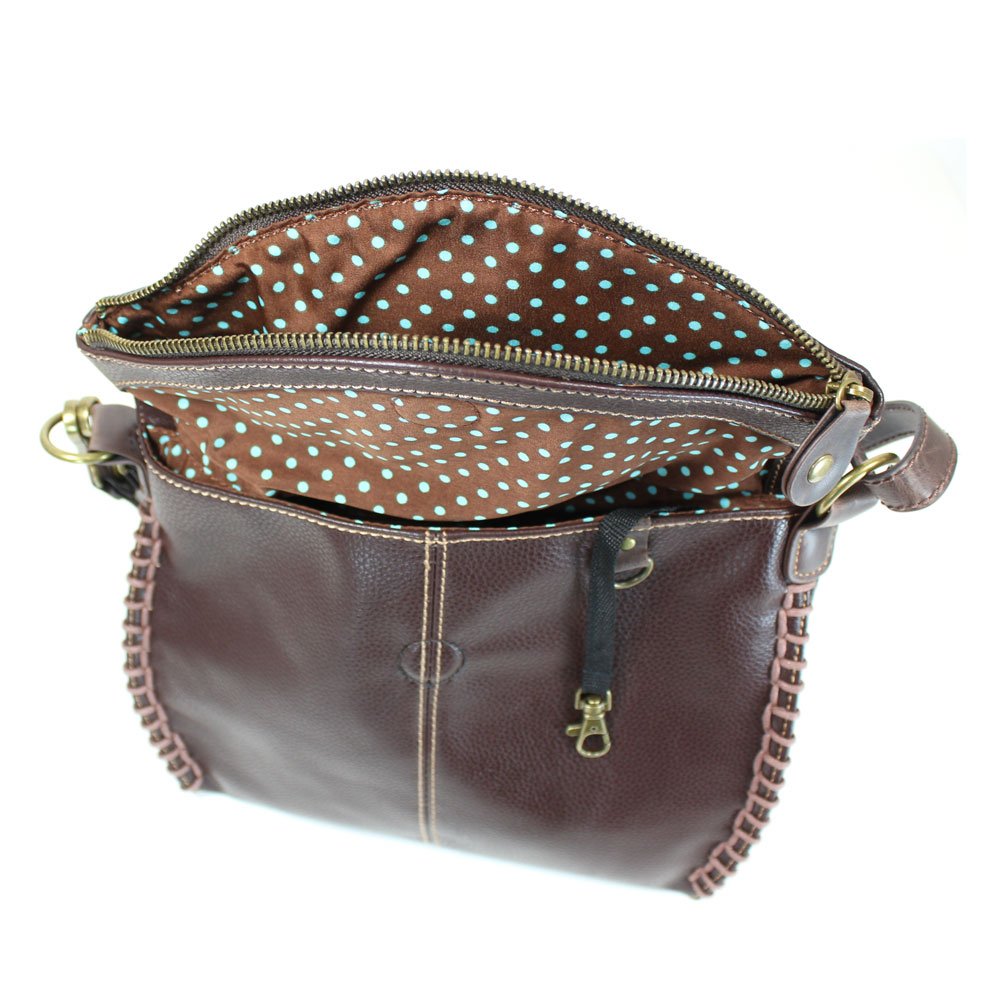 CHALA Stylish Leather Crossbody Bag for Women - Dark Brown Squirrel Design with Flap Top & Secure Zipper | Perfect for Everyday Use, Travel & Date Nights