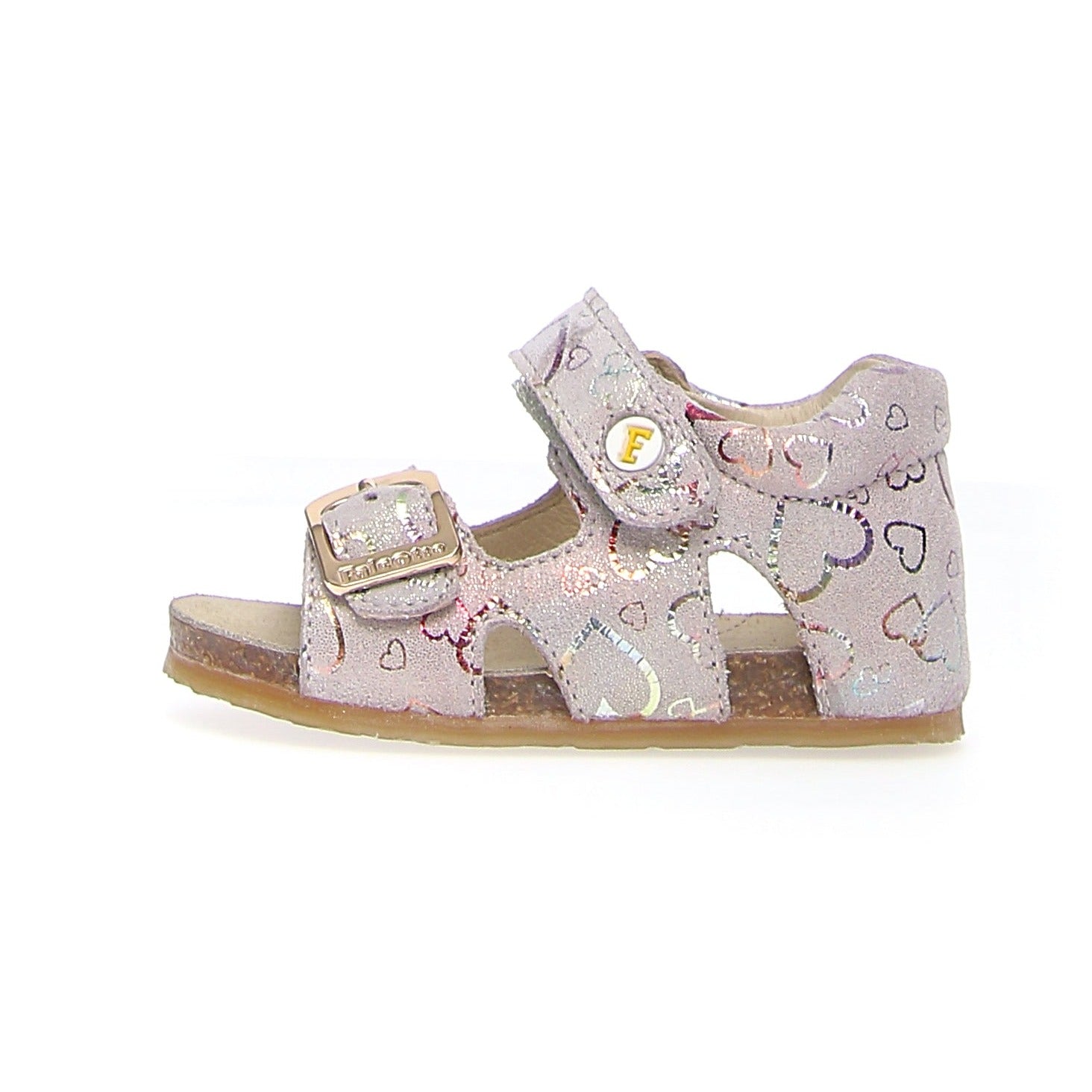 Falcotto Girls' Bea Big Hearts Open Toe Sandals - Comfortable Summer Casual Shoes for Toddlers & Kids - Perfect for Beach, Park, and Outdoor Play
