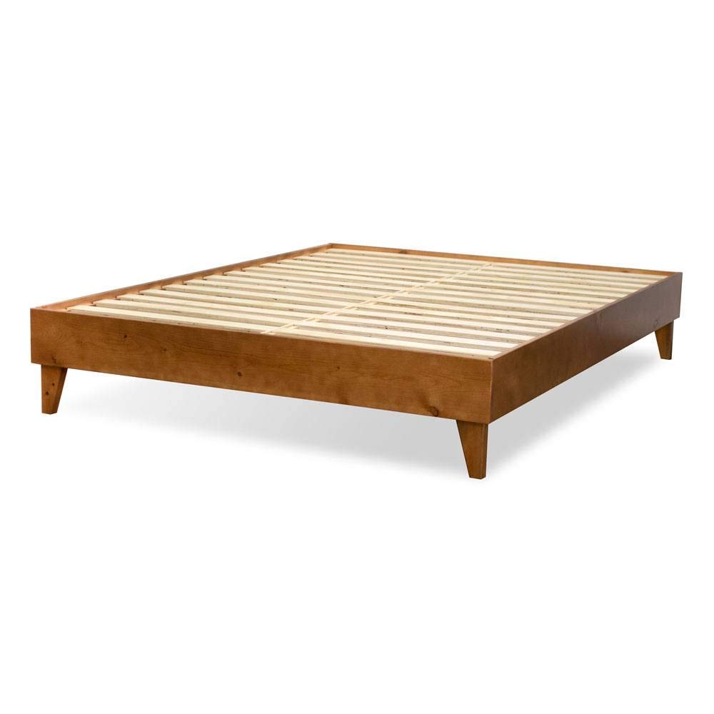 Premium Wood Bed Frame - 100% New Zealand Pine Solid Platform with Reinforced Slats - Easy Assembly Twin XL (Almond) - Perfect for Guest Rooms, Dormitories & Minimalist Bedrooms