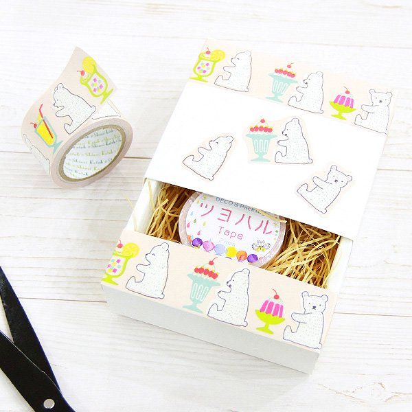 Bear Bear Sweets Kraft Tape - 1.5 Inch Wide Decorative Washi Tape for Scrapbooking, Gift Wrapping, Journaling & DIY Crafts - Adhesive Paper Tape for Home, Office & School Projects