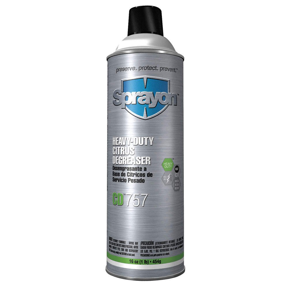Sprayon S00757 16-OZ Citrus Cleaner Degreaser - Heavy Duty Industrial Strength, Multi-Surface All-Purpose Cleaner for Kitchen, Garage, Workshop - Pack of 12 Cans