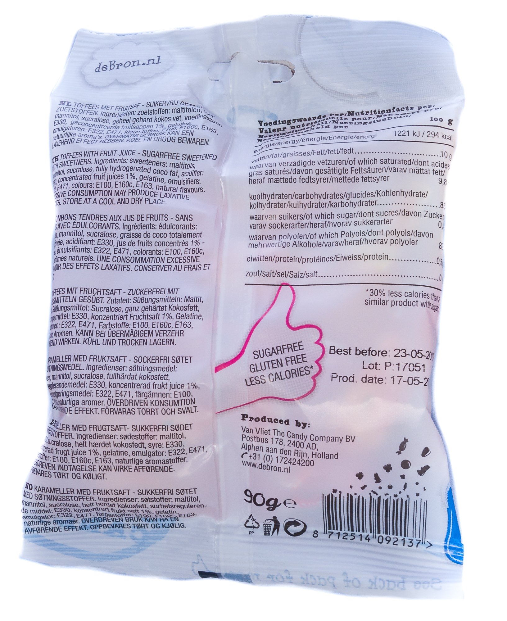 Sugar Free Fruit & Juice Toffee Candy - Healthy Snack for Kids & Adults - Perfect for Parties, Gifts & On-the-Go Treats
