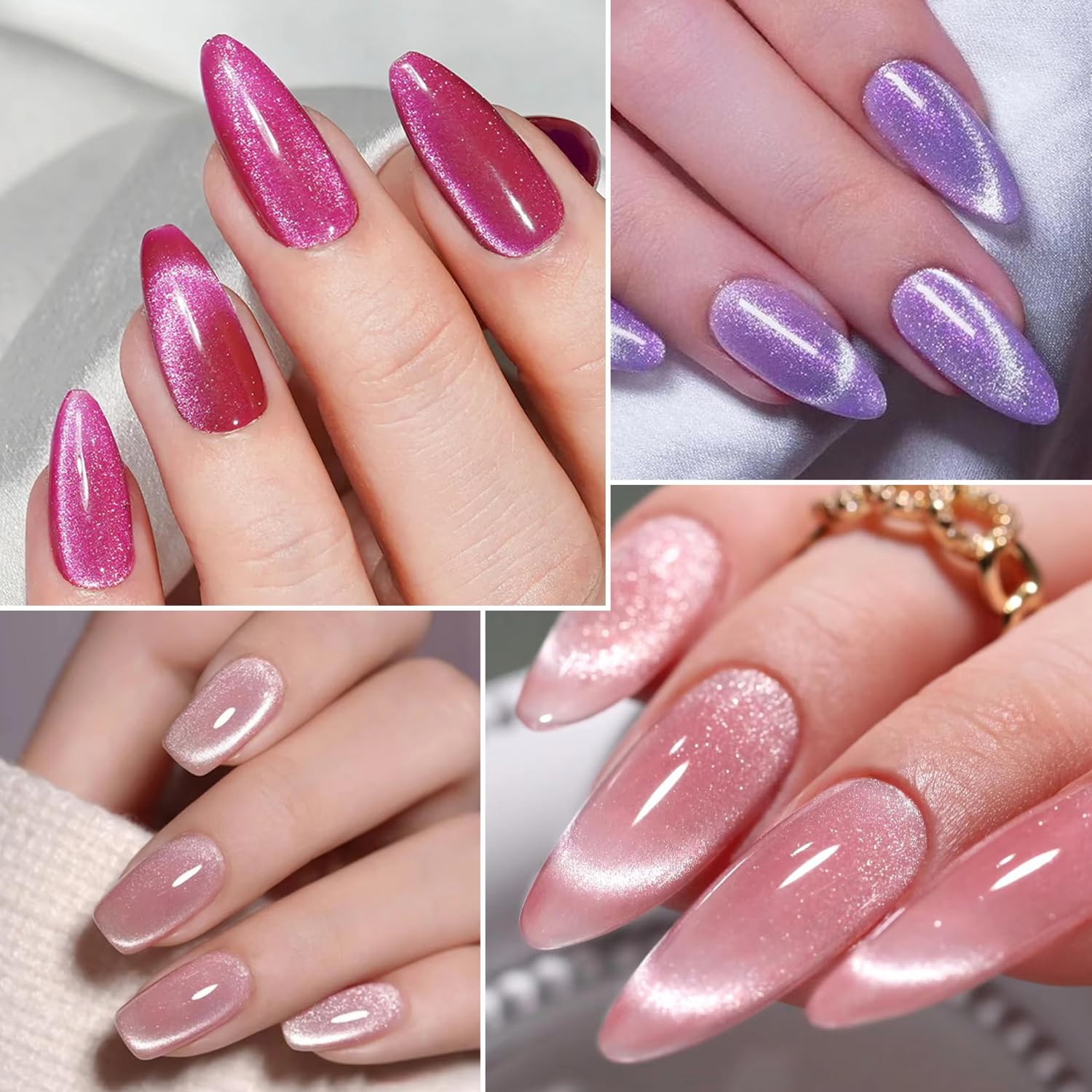 SILPECWEE 3-in-1 Cat Eye Magnet for Nails - Professional Gel Nail Polish Magnet Wand with Magnetic Nail Polish Gel - Multifunctional Nail Art Tools for Salon & Home Manicure - Perfect for Nail Art Decoration and DIY Nail Designs