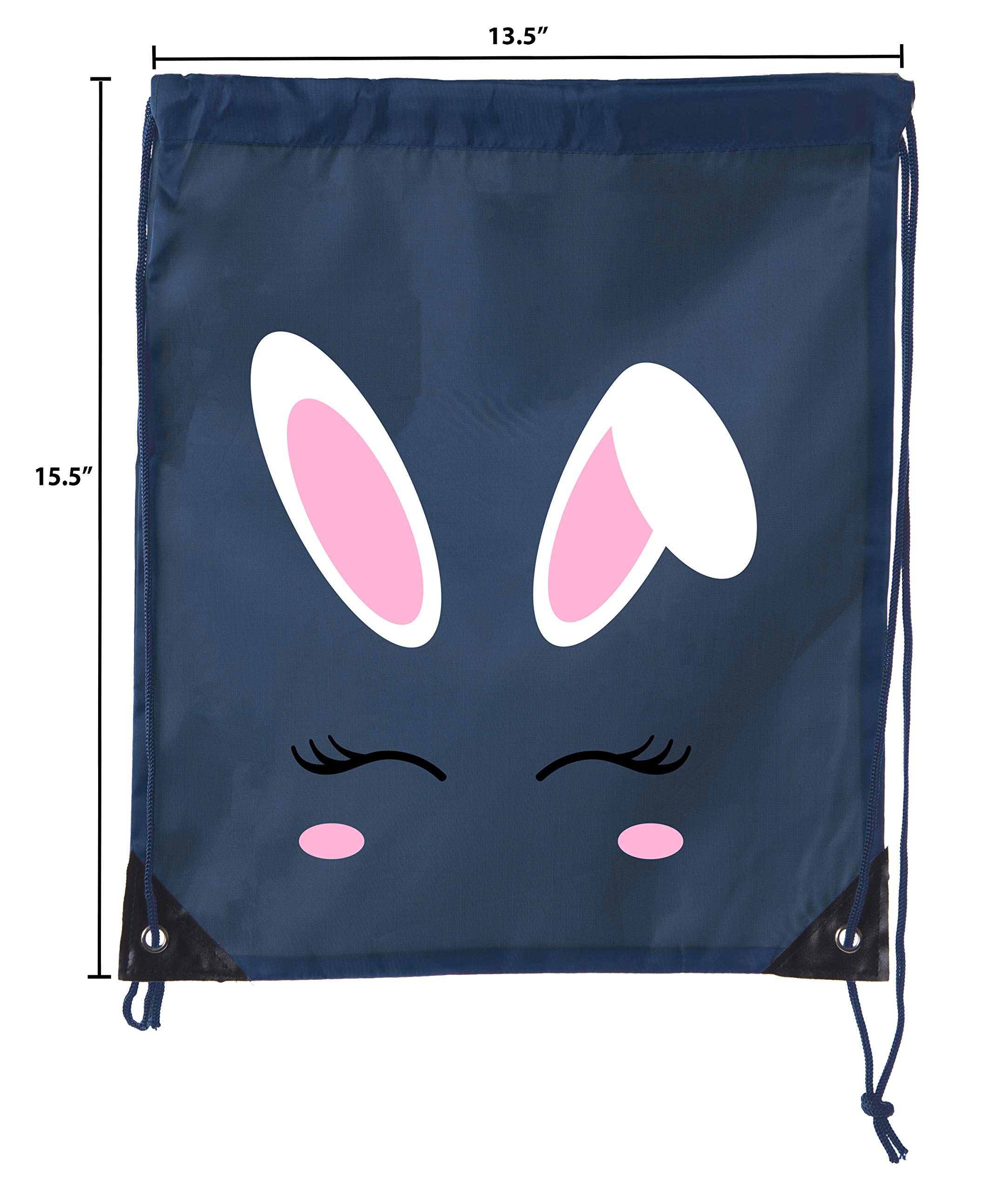 Easter Basket Bags with Bunny Face - Bulk Drawstring Backpacks for Easter Party Favors & Goodie Bags - Perfect for Easter Egg Hunts, Classroom Treats, and Kids Gift Giving