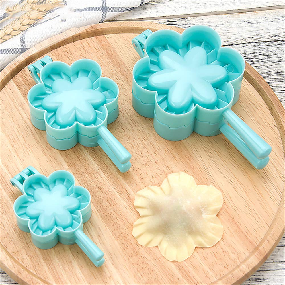 VolksRose 3-Piece Ravioli Maker Set - Plastic Dumpling Press for Pierogi, Empanadas & Pastries (S/M/L Flower Shapes) | DIY Kitchen Tool for Homemade Pelmeni, Wontons & Italian Pasta | Perfect for Holiday Cooking, Family Meals & Italian Cuisine