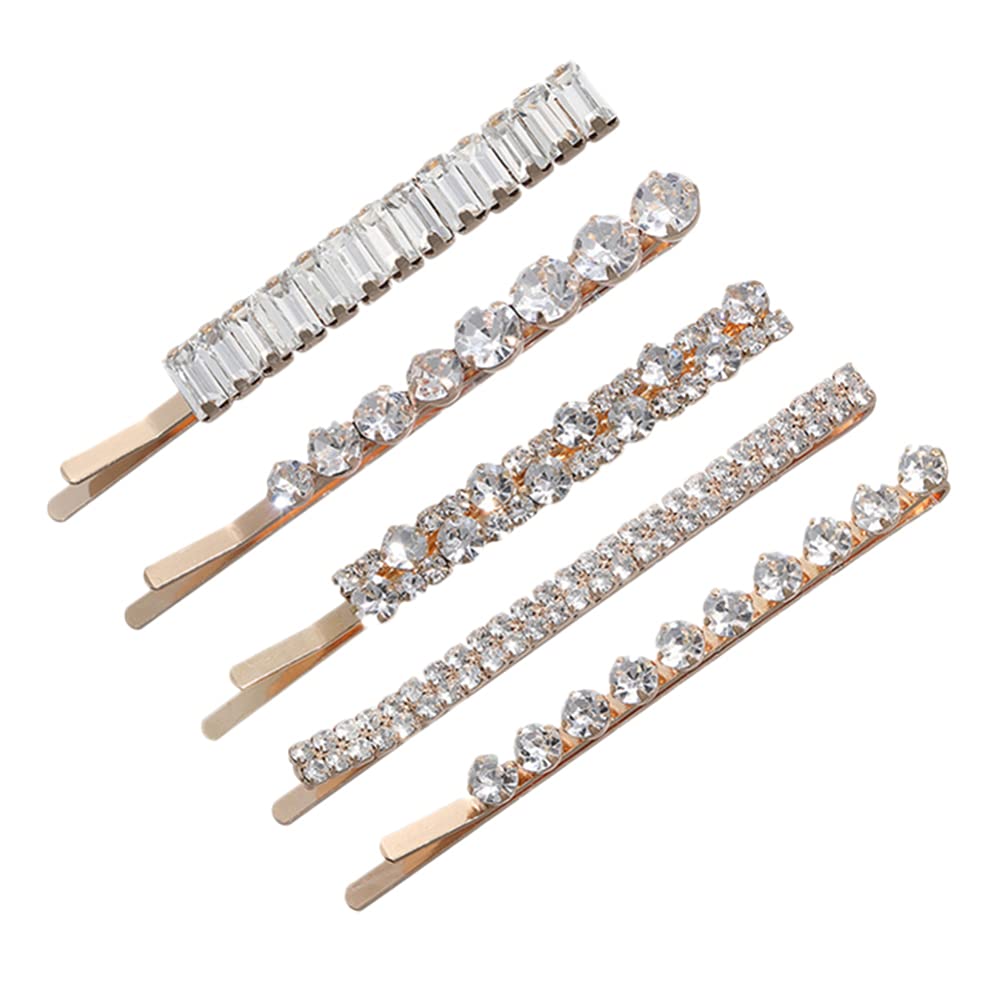 Beaupretty 5pcs Rhinestone Hair Clips for Women - Crystal Floral Bobby Pins, Elegant Bridal Hair Accessories for Girls & Women | Perfect for Weddings, Parties & Daily Styling