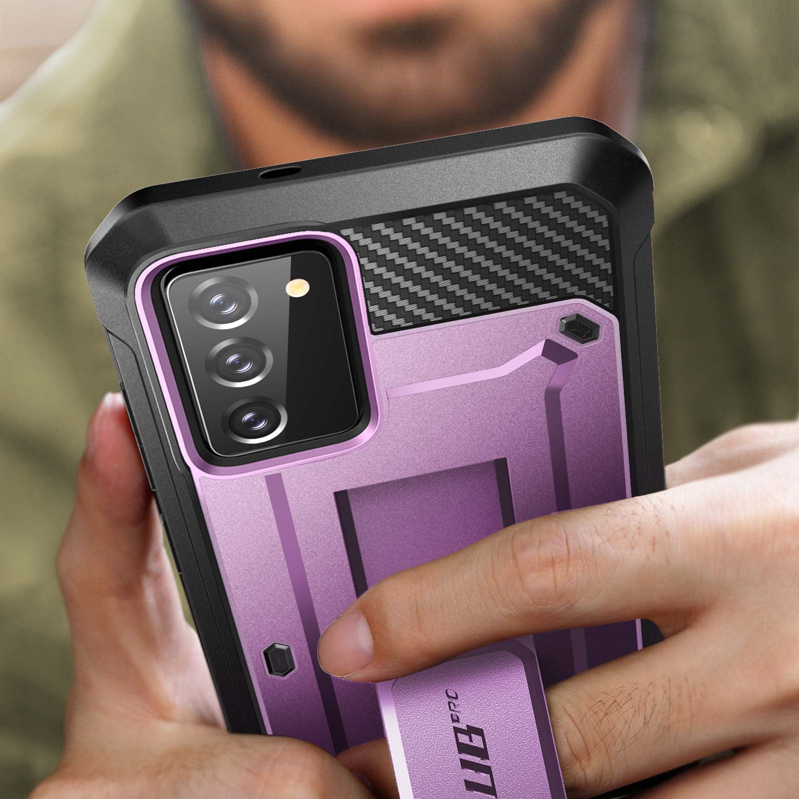 Samsung Galaxy Note20 Unicorn Beetle PRO Rugged Holster Case - Heavy Duty Protection with Kickstand (Metallic Purple) | Perfect for Construction, Outdoor Adventures & Extreme Sports