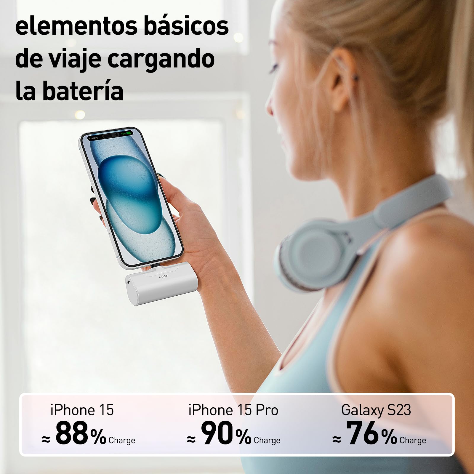 iWALK 4500mAh 20W USB-C Portable Charger - Small Fast Charging Power Bank for iPhone 16/16 Plus/16 Pro/16 Pro Max & iPhone 15/15 Plus/15 Pro/15 Pro Max - Perfect for Travel, Work, and Outdoor Activities