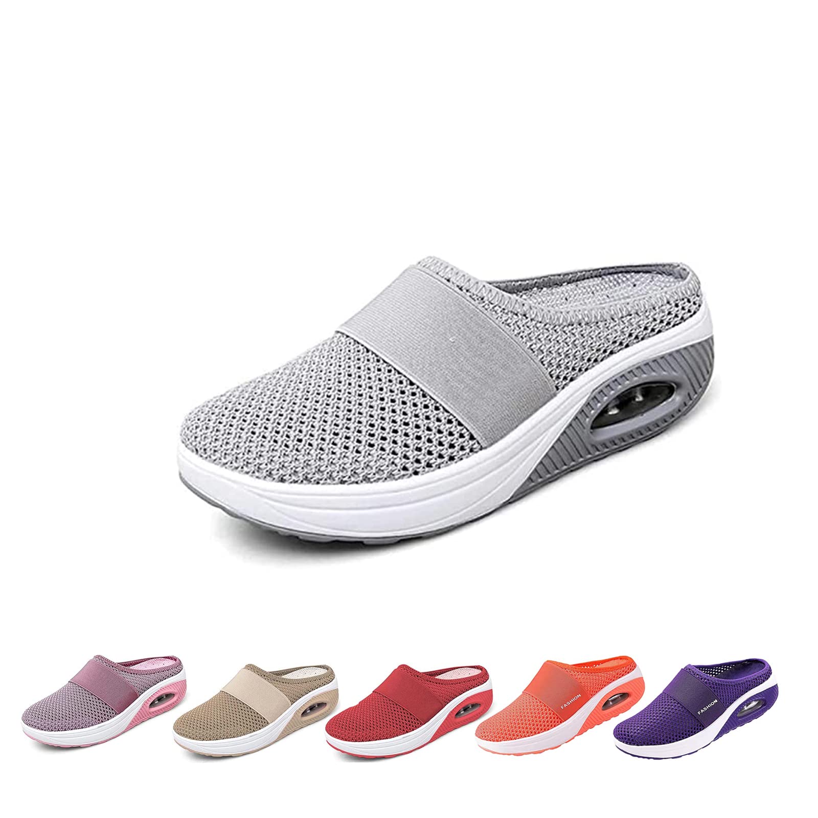 Orthopedic Air Cushion Slip-On Loafers for Women - Diabetic Walking Shoes with Arch Support - Comfortable Casual Shoes for Work, Travel & Daily Wear