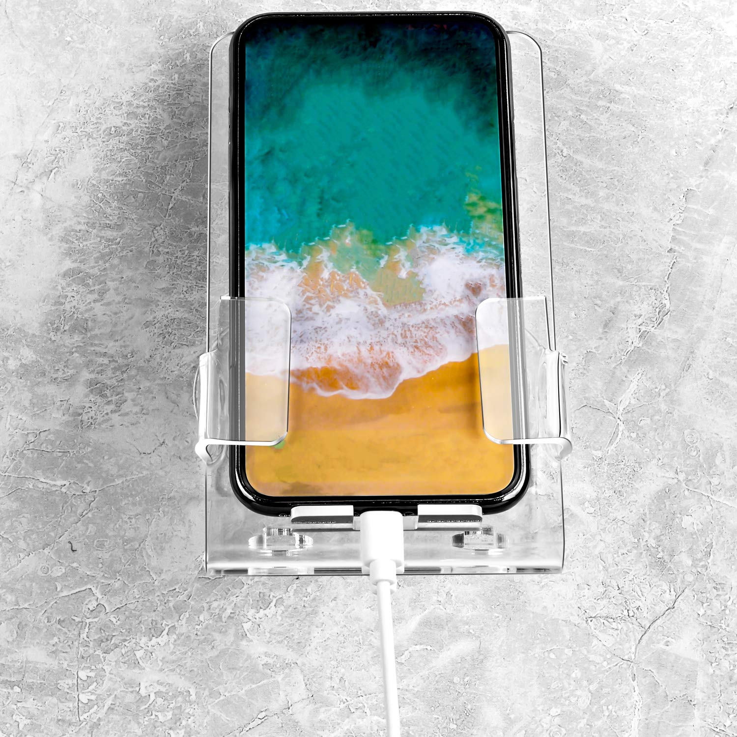 Waterproof Shower Phone Holder with Strong Suction Cups - Universal Smartphone Stand for Bathroom, Kitchen & Car - Perfect for Watching Videos Hands-Free While Bathing or Cooking