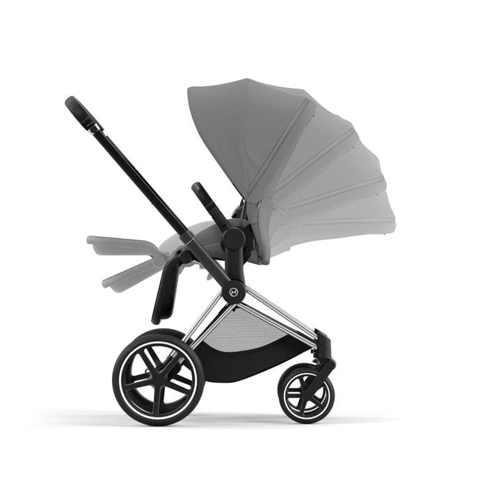 Cybex Priam 4 Complete Stroller - Chrome/Black Luxury Baby Stroller with All-Wheel Suspension | Perfect for City Walks, Travel & Everyday Use