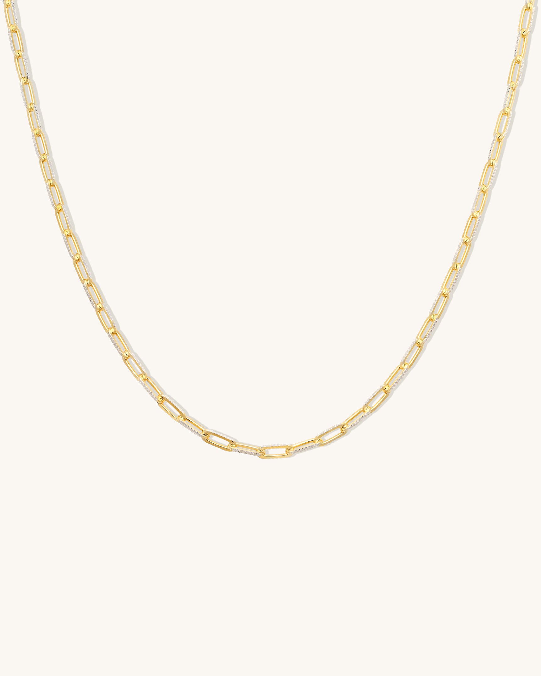 Diamond Cut Paperclip Chain Necklace - 14K Gold Plated Stainless Steel Jewelry for Women | Perfect for Layering, Everyday Wear & Special Occasions